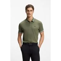 BOSS GREEN Poloshirt Paddy atmungsaktive Piqué-Webstruktur, Flachstrickkragen, gerader Schnitt