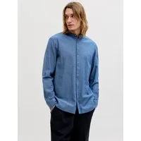 Jack & Jones Langarmhemd JJESUMMER LINEN BLEND BAND SHIRT L/S SN Baumwollmischung, regular fit