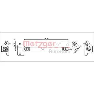 Metzger Bremsschlauch vorne rechts Hyundai I10