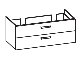 Artiqua 414 Waschtischunterschrank für Subway/Omnia Architectura 613113 Quarzgrau Matt Select, 414-W 414-WU2L-V07-7163-173