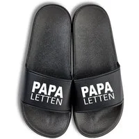 Youth Designz Herren Badelatschen "Papa Letten" Fun-Print lustig Geschenk Statement Badeschuh mit witzigen Aufdruck für Männer Väter Papa
