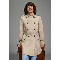 Laura Scott Trenchcoat aus Baumwolle und Polyester, unifarben mit Piping-Applikationen