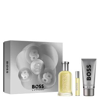 HUGO BOSS BOSS Bottled Geschenkset, Eau de Toilette 100 ml, Reise-Spray 10 ml und Duschgel 100 ml