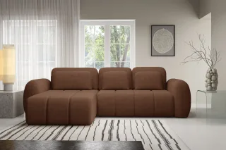 Ecksofa Schlafsofa Sofa CARIA in Stoff Quelle Rotbraun Ottomane Links