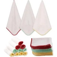 Montegoni Waschlappen Bambus Waschlappen 12er Set 25x25cm Baby Waschhandschuh weich, (Mehrfachset Waschlappen), Ultraweich, Saugstark, Wiederverwendbar, Hautfreundlich, Nachhaltig