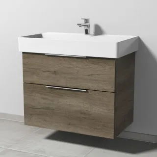 Sanipa 3way Waschtischunterbau zu Duravit Dura Square Waschtisch mit 2 Auszügen, Eiche-Nebraska UM42837