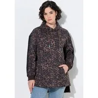 Ulla Popken Sweatshirt Sweatshirt Leomuster Stehkragen Langarm