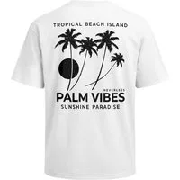 Neverless Oversize-Shirt Herren T-Shirt - Palm Vibes - Oversized Relaxed Fit Printshirt Sommer mit Print