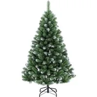 Salcar Künstlicher Weihnachtsbaum Künstlicher Tannenbaum mit Schnee 120/150/180/210 cm Christbaum, mit Automatisches Aufklappsystem, 120cm mit 271 Spitzen