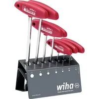 Wiha Schraubendreher Stiftschlüssel mit Quergriff Set Sechskant 7-tlg 00953, T-Griff