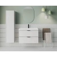 welltime Waschtisch FLOW SIMPLE mit Waschbecken, Breite 60 oder 80cm, modernes Design, Schrank mit 2 Schubladen, Soft-Close-Function, in 2 Breiten erhältlich