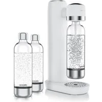 Arendo Wassersprudler Soda Maker mit 3x 1000 ml Flaschen, kompatibel mit 60l CO2 Zylindern, (Set, 4-tlg., Soda Maker, PET-Flasche), Soda Streamer + 3 Wasserflaschen, BPA-frei, fein dosierbar, Carbonator