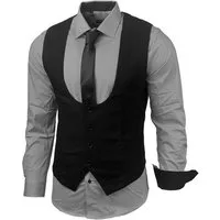 Baxboy Langarmhemd Baxboy Hemd/Weste/Krawatte Set Business Herrenanzug-Set HWKR B-101