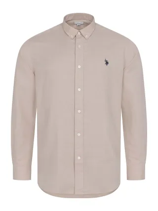U.S. Polo Assn. Herren Leinenhemd aus Leinen-Baumwollmix