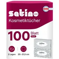 Satino Kosmetiktücher aus der Flachbox - 2-lagig - super soft - 100 Tücher pro Box (1-St)