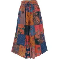 Guru-Shop Relaxhose Patchwork Hose, weite Boho Sommerhose - orange Boho
