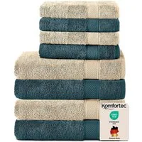 Komfortec Handtuch Set aus 100% Baumwolle, 4 Handtücher 50x100 cm und 4 Badetücher 70x140 cm, Frottee (Packung, 8-St), Duschtücher & Badehandtuch, Weich, Towel, Groß