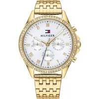 Tommy Hilfiger Multifunktionsuhr ARI 1782142, Quarzuhr, Armbanduhr, Damenuhr, Datum, Edelstahlarmband, Glassteine