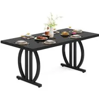Tribesigns Esstisch 160x80 cm Esszimmertisch mit schwerem Metallrahmen für 4-6 Personen