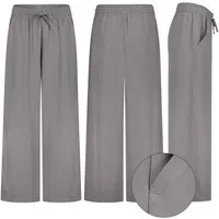 SUBLEVEL Chinos Damen Luftige Sommerhose Freizeit Weit geschnitten Stoffhose Musselin