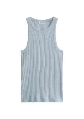 Marc OPolo Casual - Ripp-Jersey-Top regular Grey Horizon - Gr. - XS