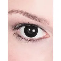 Maskworld Motivlinsen Hexe Farbige Jahreslinsen ohne Stärke - Halloween, Schwarze Kontaktlinsen für Hexen, Dämonen