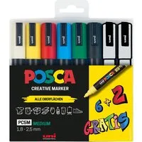 uni-ball Lackmarker uni-ball POSCA PC-5M Marker - 6+2 Set