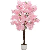 Kunstbaum Künstlicher Kirschblütenbaum 120/150/180cm im Topf, GarveeMore, Höhe 120 cm, Sakura Kunstpflanze für Hochzeit, Wohnzimmer, Büro