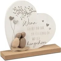 formano Dekofigur Herz stehend Holz handbemalt mit Kunststein-Figuren 20x19cm (1 St)