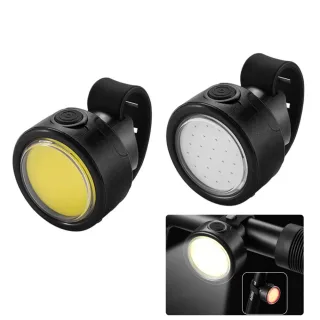 BIKIGHT 100LM Mini Bike Headlight Taillight 200mAh Type-C Rechargeable 3 Modes Adjustable Warning Bicycle Light for MTB