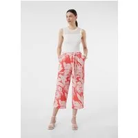 comma Culotte Hose Crop-Hose aus Viskosemix im Relaxed Fit mit All-over-Print