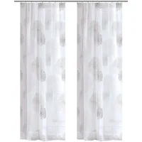 HOME WOHNIDEEN Vorhang RAWLINS (2 St), Kräuselband, transparent, Voile, 2er Pack Zugbandschal RAWLINS bedruckt