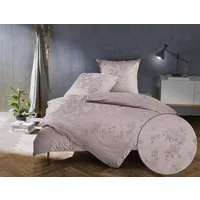 BETTWAESCHE-MIT-STIL Bettwäsche Mako Satin Jacquard Damast Bettwäsche Zoé Rose, Mako-Satin, 2 teilig