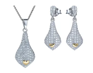 Orphelia Damen 925 Sterling Silber Set: Kettenanhänger + Ohrringe - Silber SET-5220