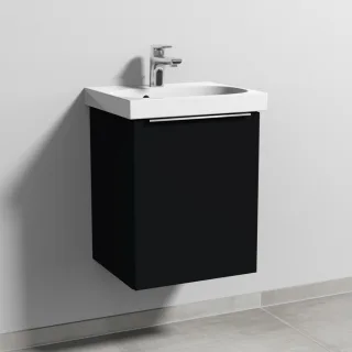 Sanipa 3way Waschtischunterbau zu Geberit Acanto Waschtisch mit 1 Tür, Schwarz-Matt UF41408