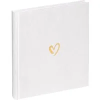 Walther Design Fotoalbum Emotion Classicalbum, buchgebundenes Album, Leineneinband mit einer goldenen Herzprägung
