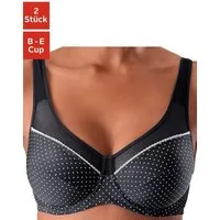 petite fleur by Lascana Bügel-BH (Packung, 2 Stück) mit Netzeinsätzen – auch ideal für große Größen