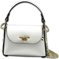 FLORENCE Umhängetasche Florence Bienen Handtasche Farbwahl (Umhängetasche, Umhängetasche), Damen Tasche Echtes Leder grün, Made-In Italy