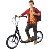 HOMCOM Cityroller Tretroller, Cityroller, für Kinder, Kickboard, Höhenverstellbar, 0 km/h, (Kickscooter, 1 tlg., Kinderroller), für Garten, Schwarz