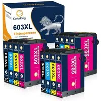 ColorKing Tinte Multipack 603XL 603 XL Tintenpatrone (12-tlg., Expression Home XP-3100 3105 2100 4155 Workforce 2830 2810 2835)