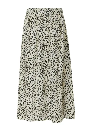 s.Oliver Red Label - Rock aus Viskosemix mit Leo-Print beige - Gr. - 42
