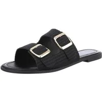 Ital-Design Komfortable Damen-Sandalen mit Eleganten Schnallen Pantolette (89322852) Blockabsatz Pantoletten in Schwarz