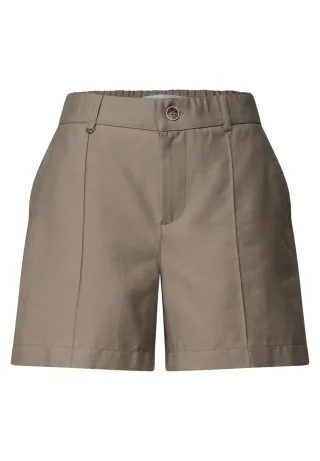 Street One - High Waist Bermuda im Casual Fit dark beige - Gr. - 34