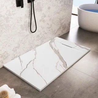 Neuesbad Duschwanne Bazalt CARRARA WHITE 90x120 NB1RE103661