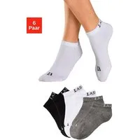 LASCANA ACTIVE Sneakersocken Damen Sportsocken, Kurzsocken ohne Frottee Laufsocken (Packung, 6-Paar, Gr. 35-38 bis 39-42) mit eingestricktem Marken Logo