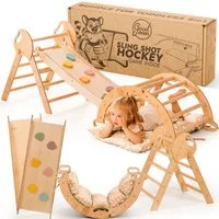 Goodevas Klettergerüst 5-in-1 Montessori Holz-Kletter-Set 5in1 für Kleinkinder 1-3 Jahre alt, (5-St)