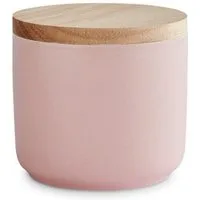 Springlane Vorratsdose SPRINGLANE Keramik Vorratsdosen mit Holzdeckel Sweet Scandi, 10x9cm, Keramik, Holz, Silikon