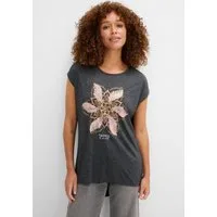 bonprix T-Shirt A-Linie, Kurzarm, aus Viskose und Polyester, mit Rundhalsausschnitt
