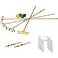 relaxdays Spielzeug-Gartenset Krocket Spiel