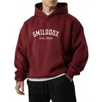 Smilodox Hoodie Kayson, Oversize Kapuzenpullover, Frontprint, große Kapuze Sweatshirt Kängurutasche weicher Stoff Warmer Pulli Streetstyle Alltag Freizeit